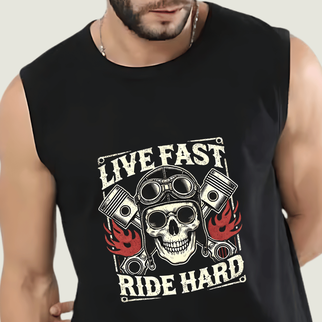 FRAGMENT Rider’s Code Black Cotton Muscle Tee