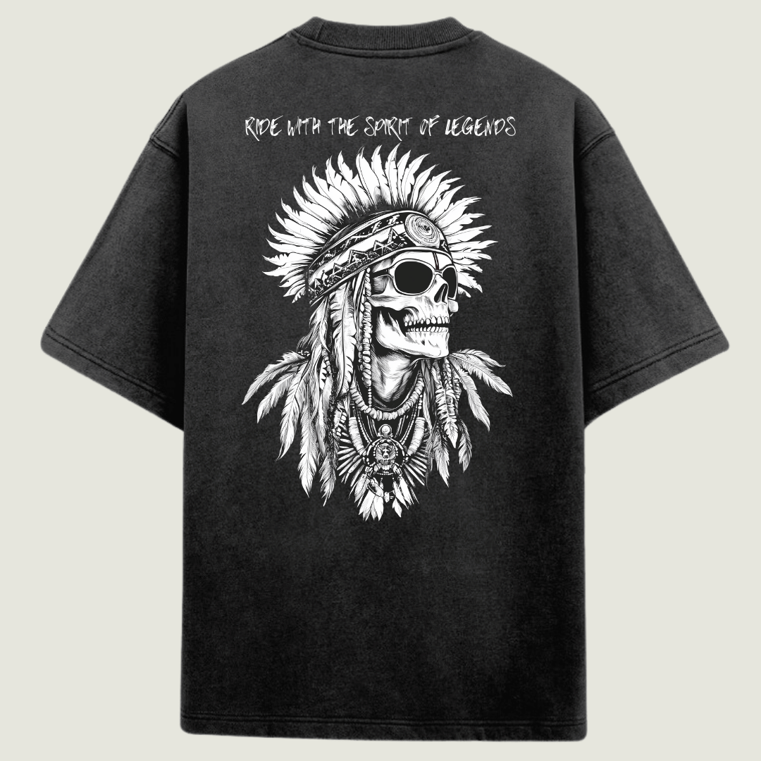 FRAGMENT Oversized Rider’s Code Black Cotton Tee