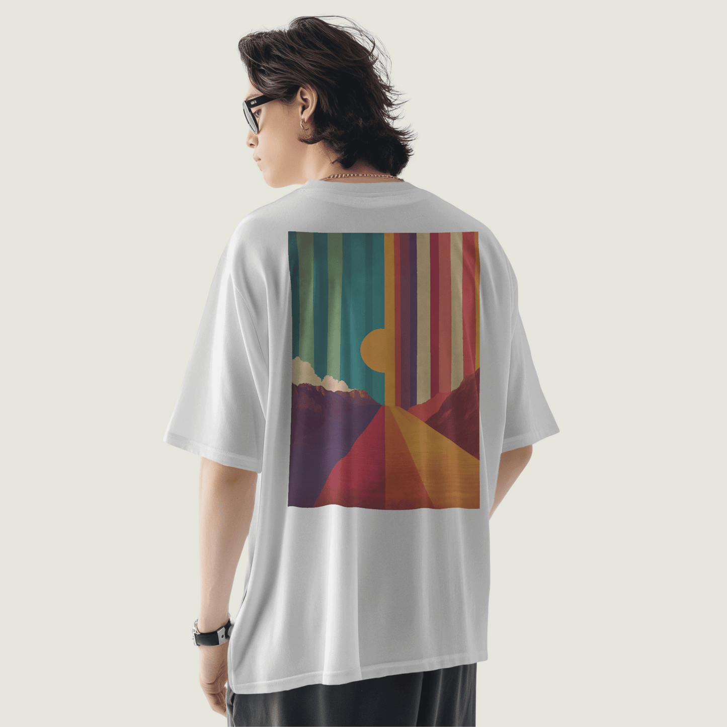 FRAGMENT White Oversized Retro Graphic Tee