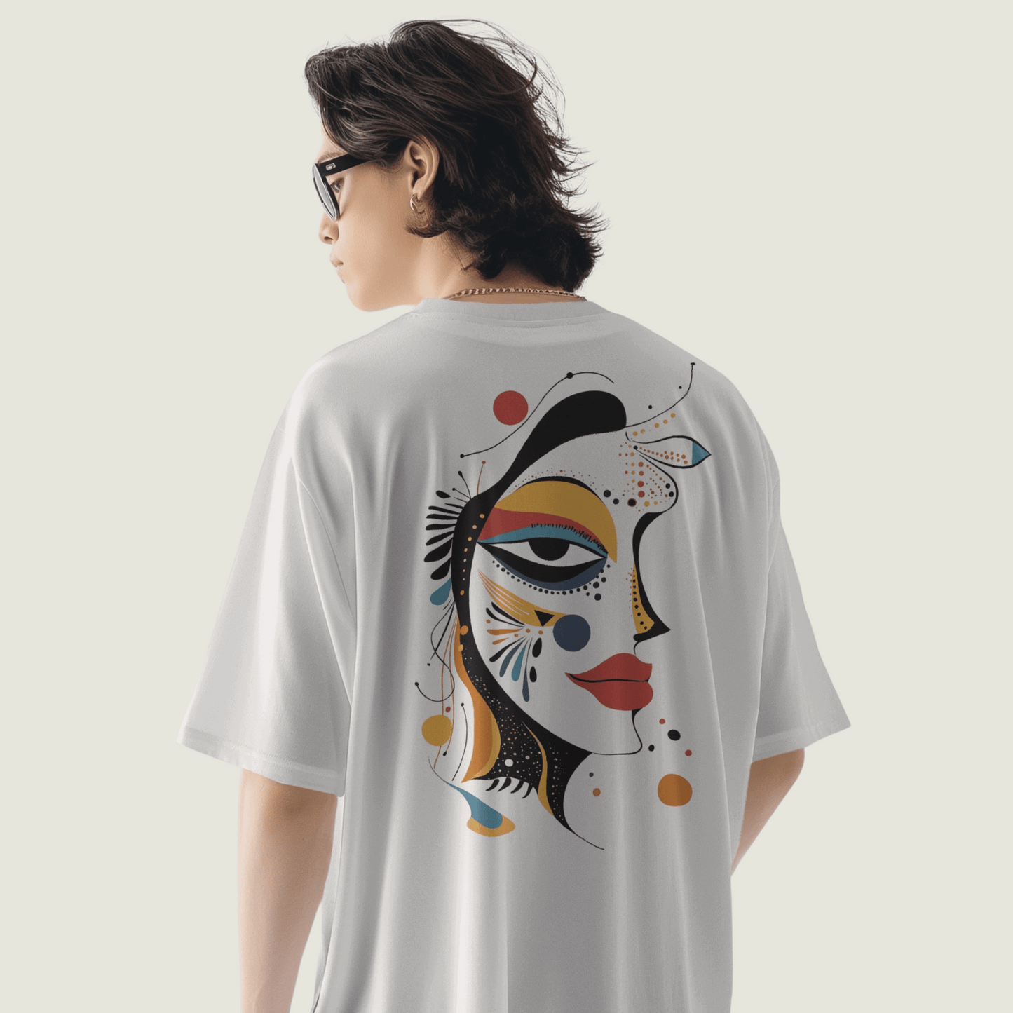 FRAGMENT White Oversized Cultural Motifs Tee
