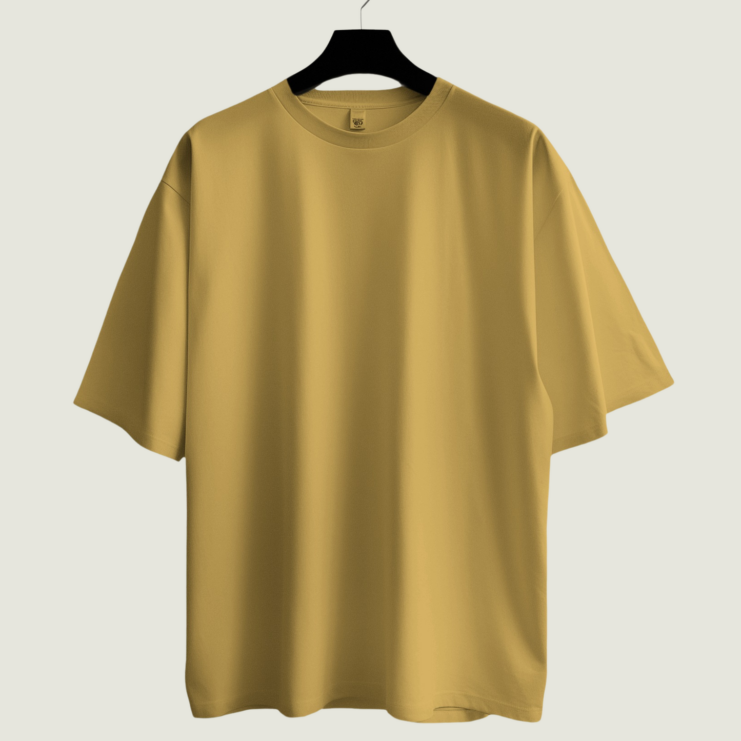 FRAGMENT Oversized Solid Mustard Yellow Cotton Tee
