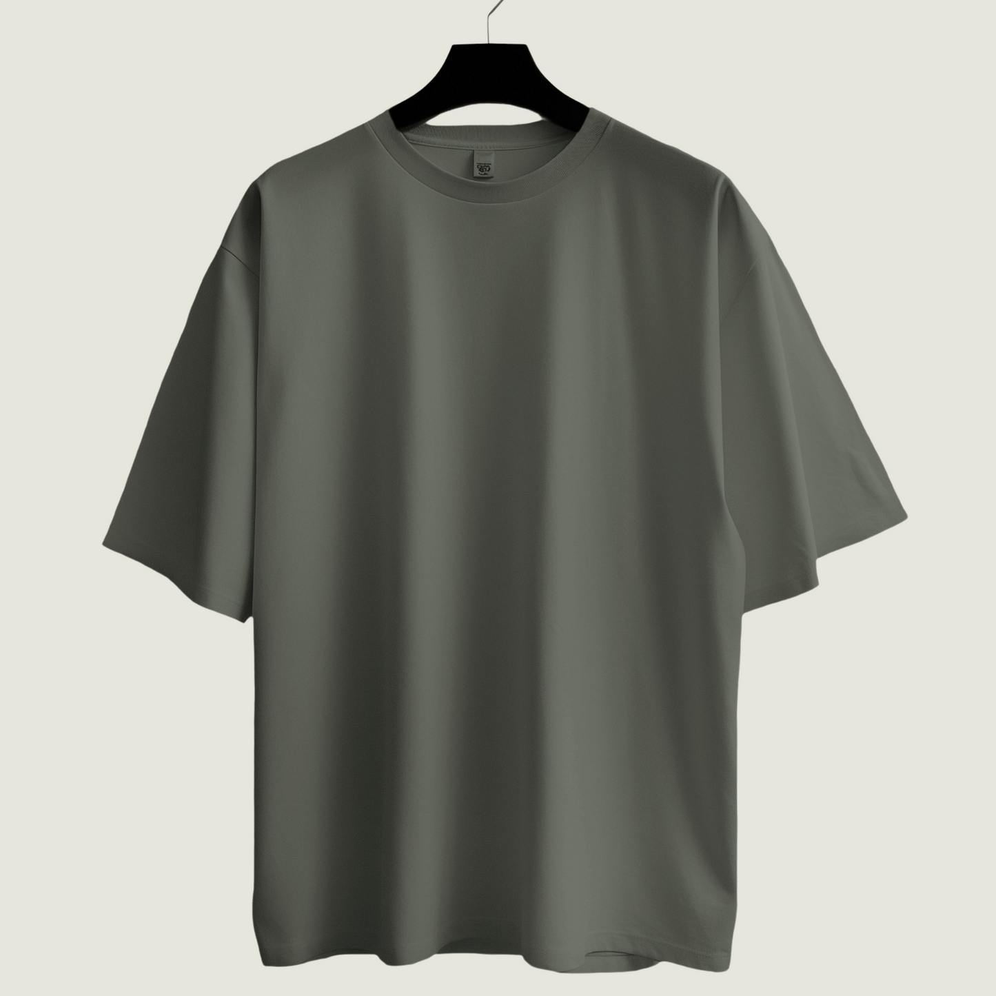FRAGMENT Oversized Solid Olive Green Cotton Tee
