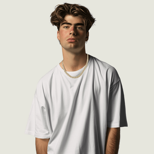 FRAGMENT White Oversized Abstract Patterns Tee