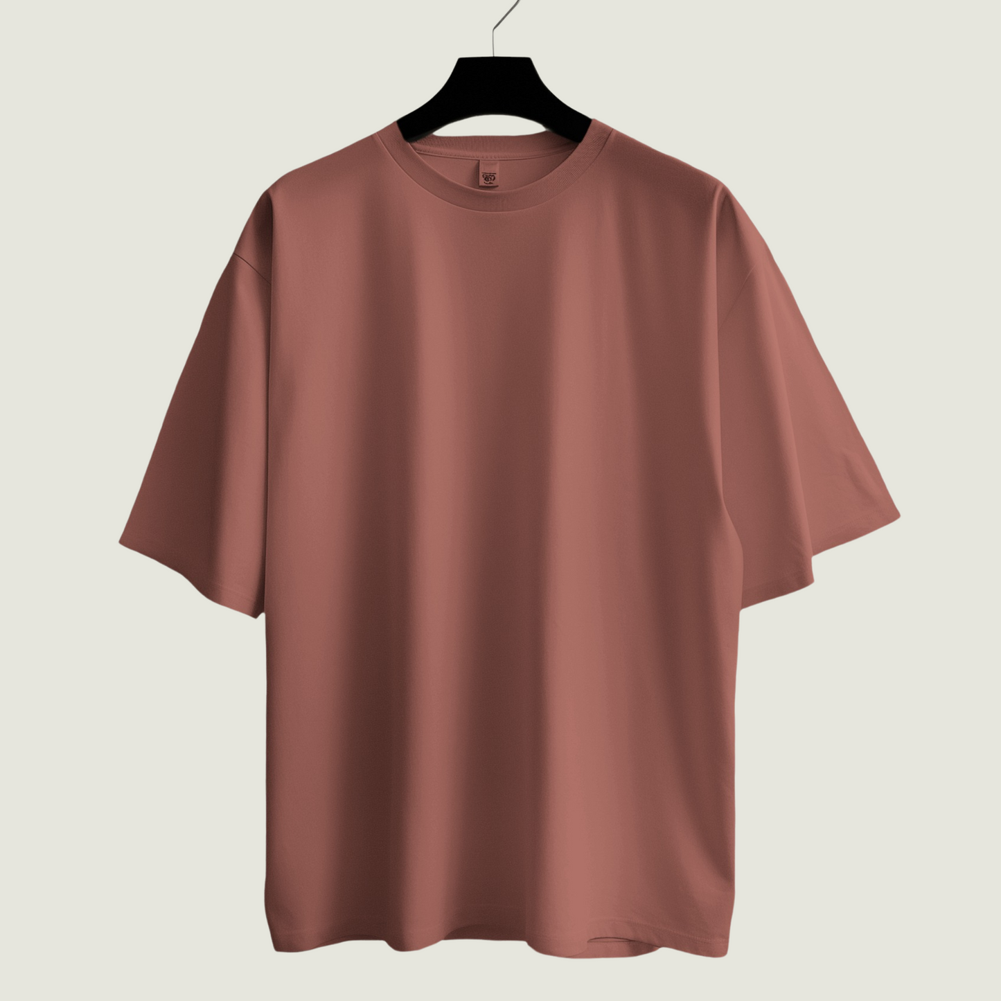 FRAGMENT Oversized Solid Coral Cotton Tee