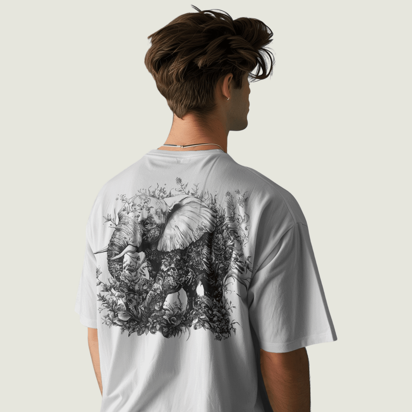 FRAGMENT White Oversized Line Art Tee