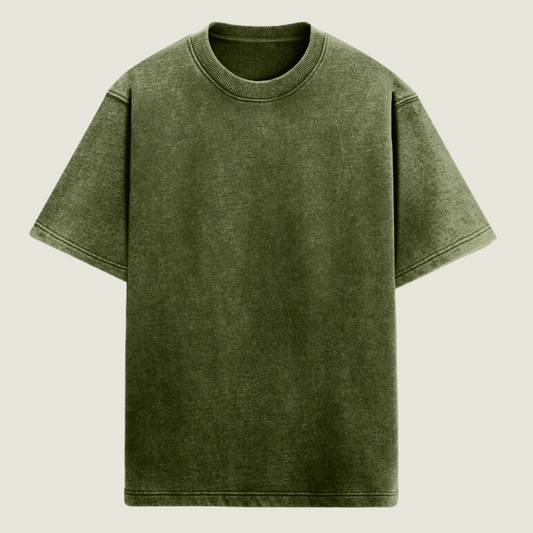FRAGMENT Oversized Rider’s Code Olive Green Cotton Tee