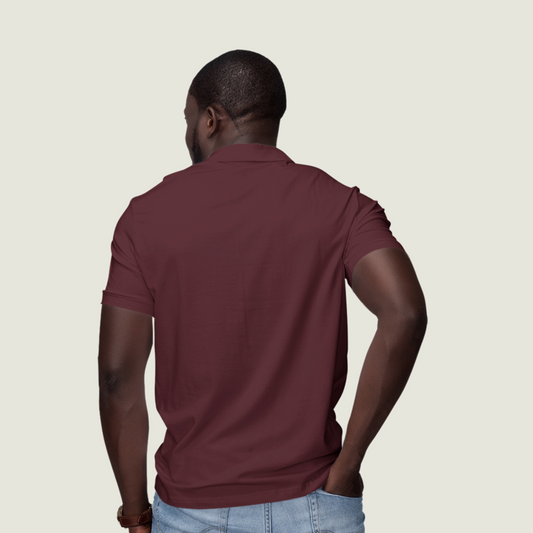 FRAGMENT Classic Maroon Cotton Polo Shirt