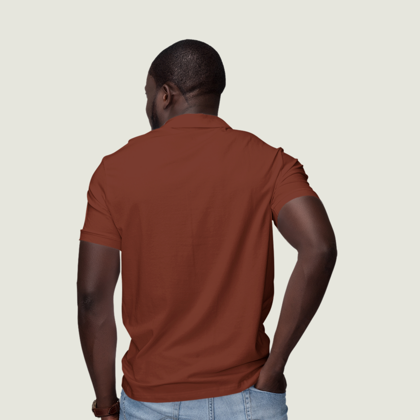 FRAGMENT Classic Clay Red Cotton Polo Shirt