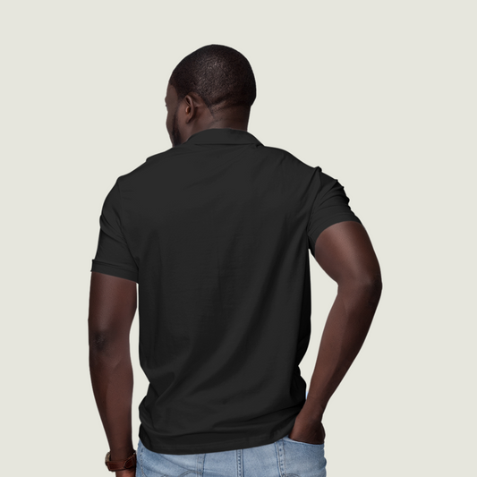 FRAGMENT Classic Black Cotton Polo Shirt