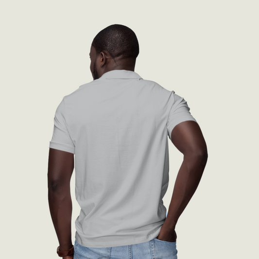 FRAGMENT Classic Grey Cotton Polo Shirt