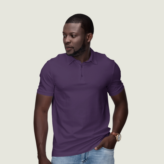 FRAGMENT Classic Grape Cotton Polo Shirt