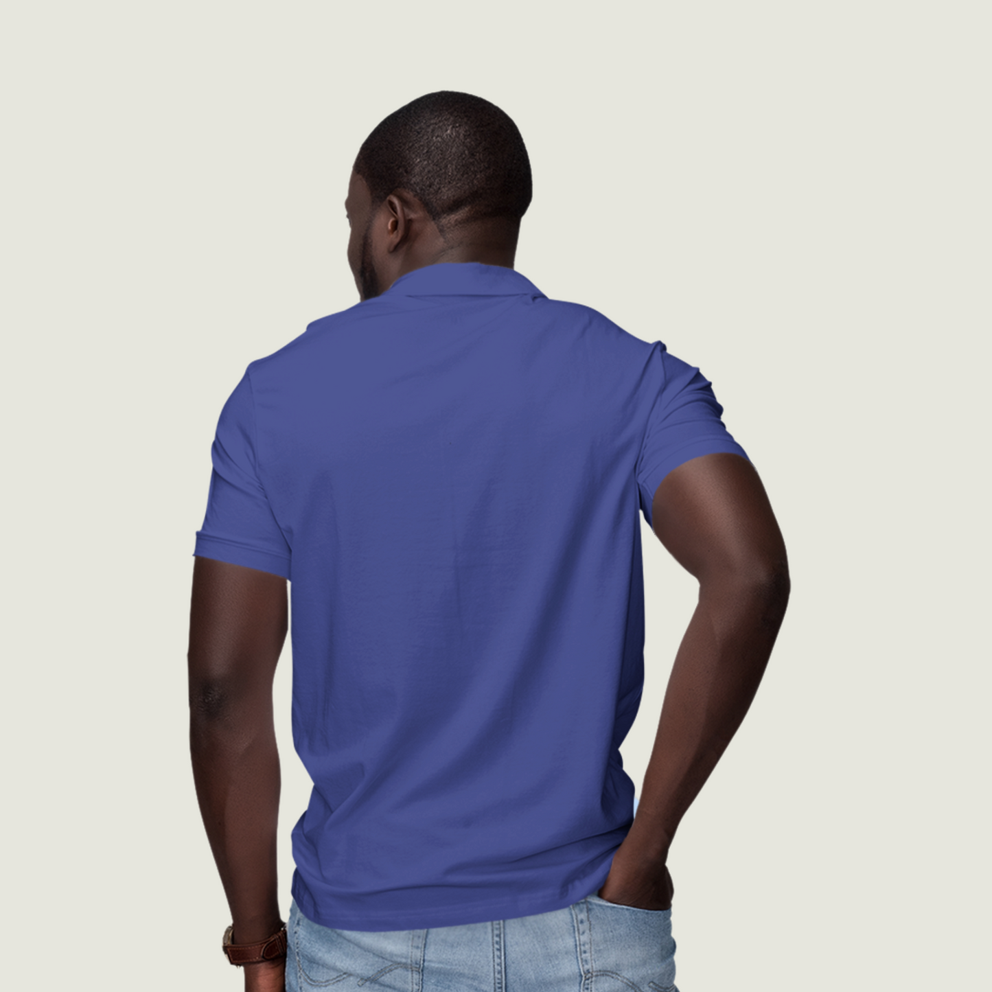 FRAGMENT Classic Cobalt Blue Cotton Polo Shirt