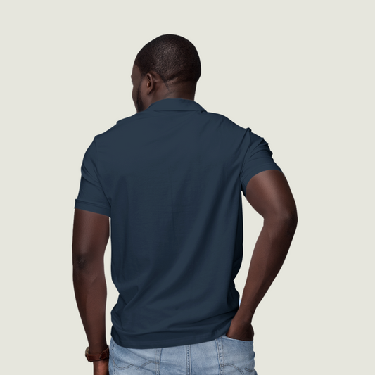 FRAGMENT Classic Navy Cotton Polo Shirt