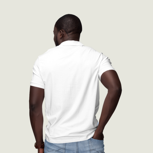 FRAGMENT Classic White Cotton Polo Shirt