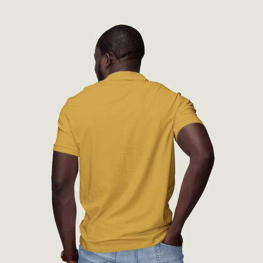 FRAGMENT Classic Amber Yellow Cotton Polo Shirt