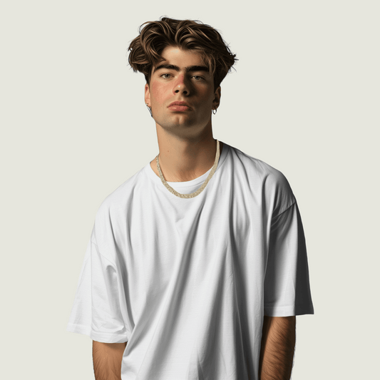 FRAGMENT White Oversized Line Art Tee