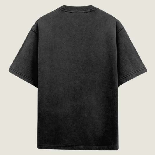 FRAGMENT Oversized Rider’s Code Black Cotton Tee