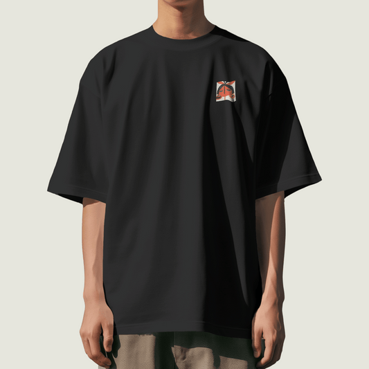 FRAGMENT Black Abstract Doodles Oversized Tee