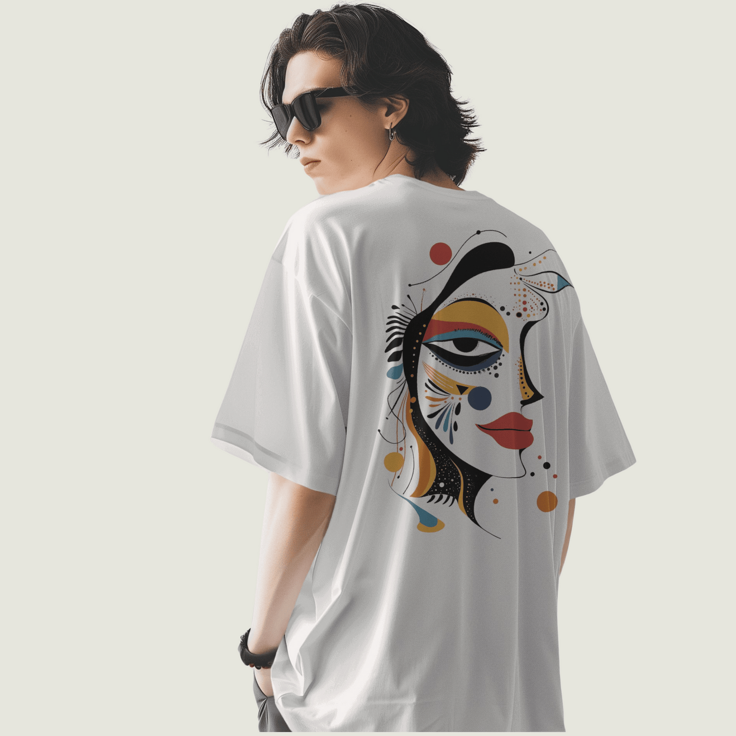FRAGMENT White Oversized Cultural Motifs Tee