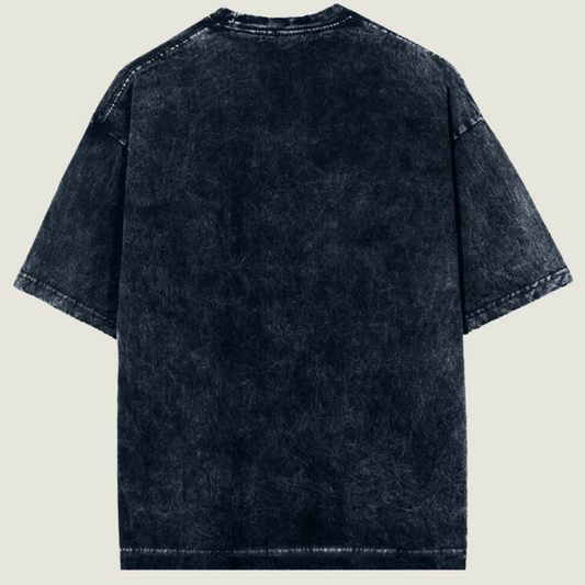 FRAGMENT Oversized Acid Wash Navy Cotton Tee