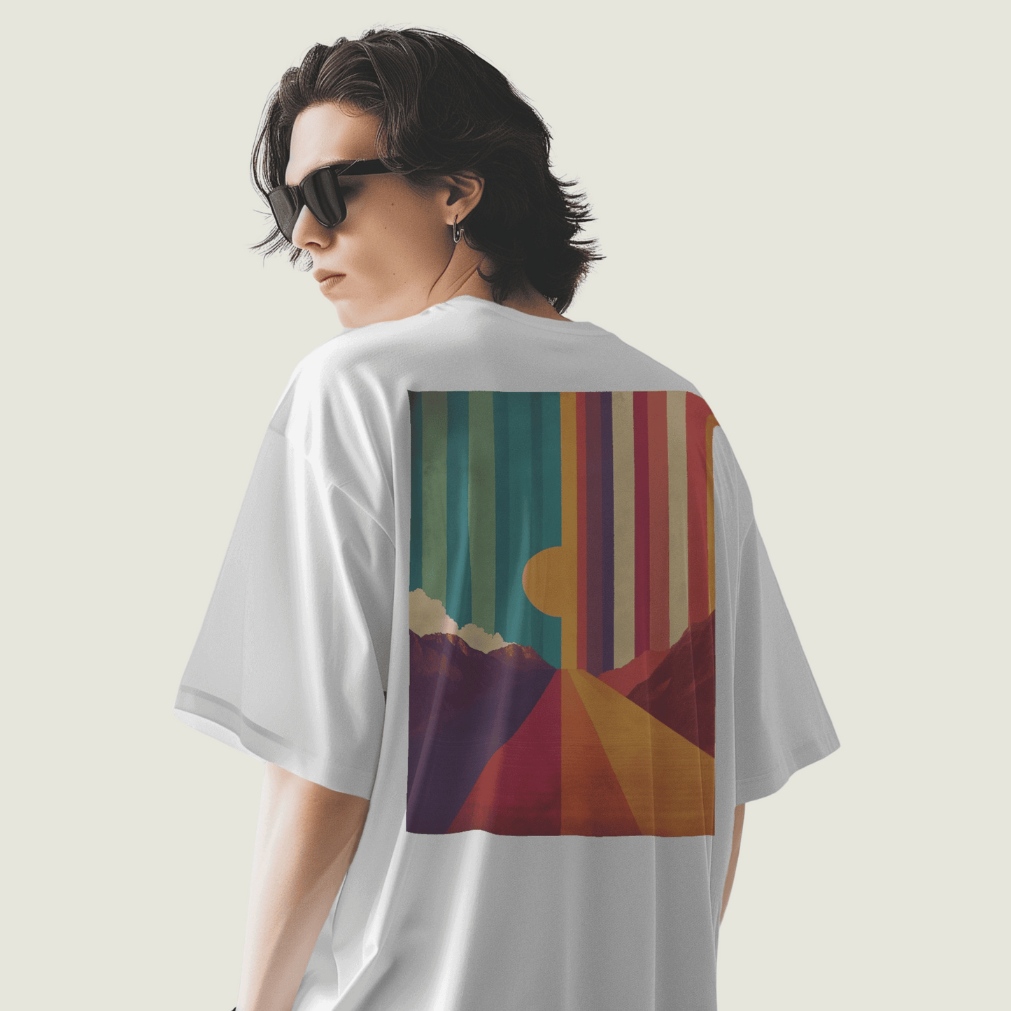 FRAGMENT White Oversized Retro Graphic Tee