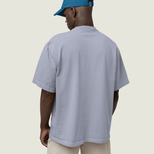 FRAGMENT Oversized Solid Pastel Blue Terry Cotton Tee