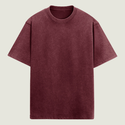 FRAGMENT Oversized Rider’s Code Maroon Cotton Tee