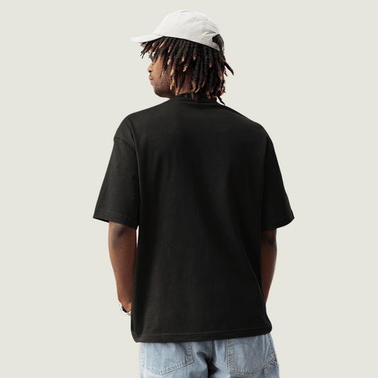 FRAGMENT Oversized Solid Black Terry Cotton Tee