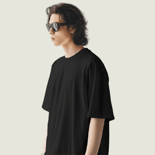 FRAGMENT Black Oversized Abstract Patterns Tee