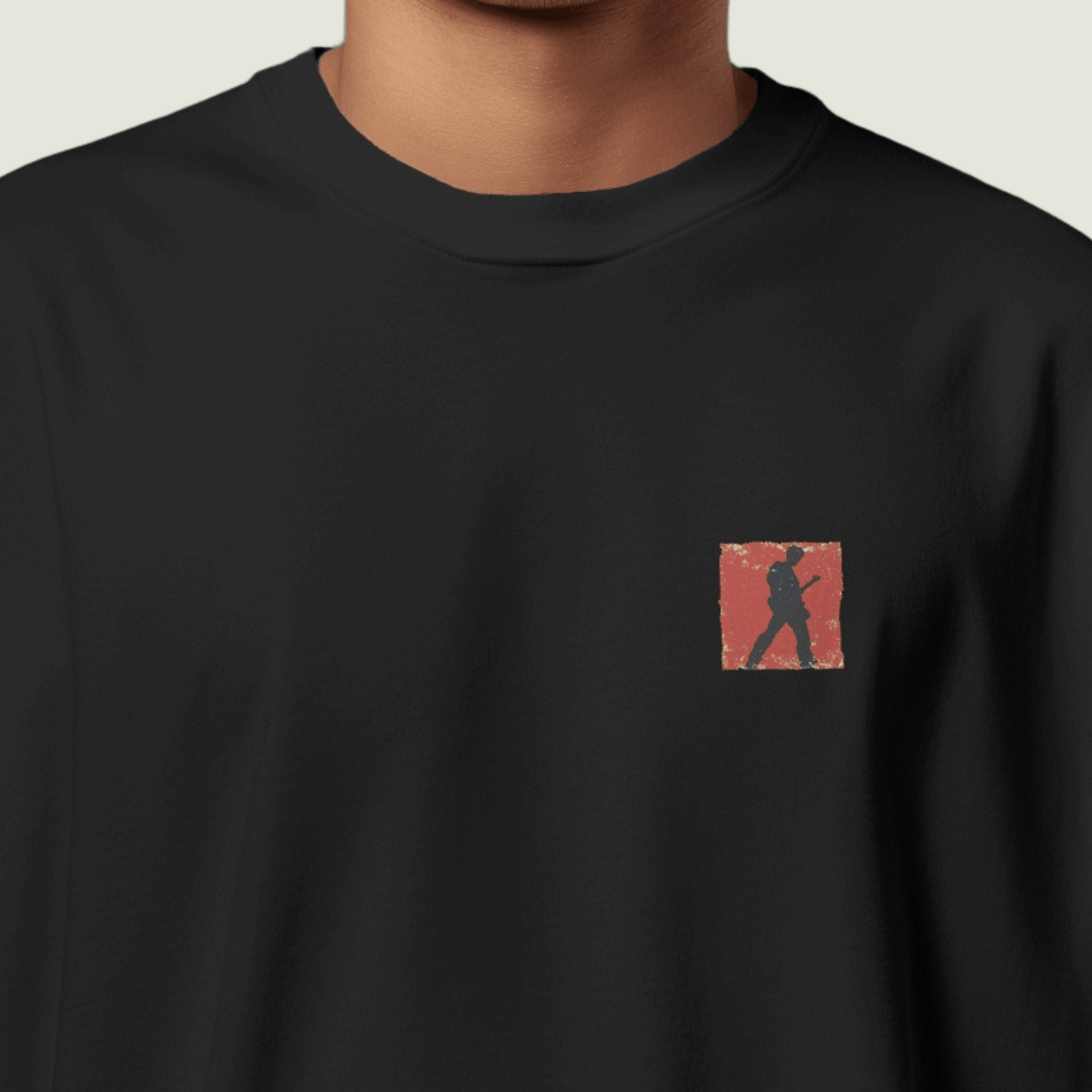 FRAGMENT Black Oversized Retro Graphic Tee