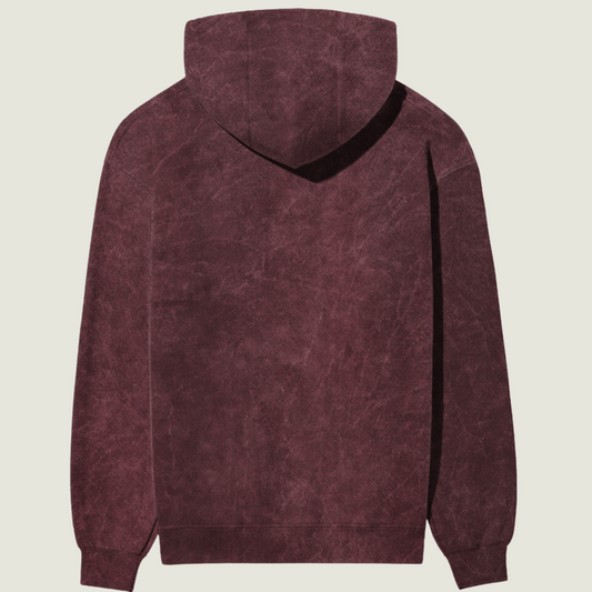 FRAGMENT Acid Wash Maroon Cotton Hoodie