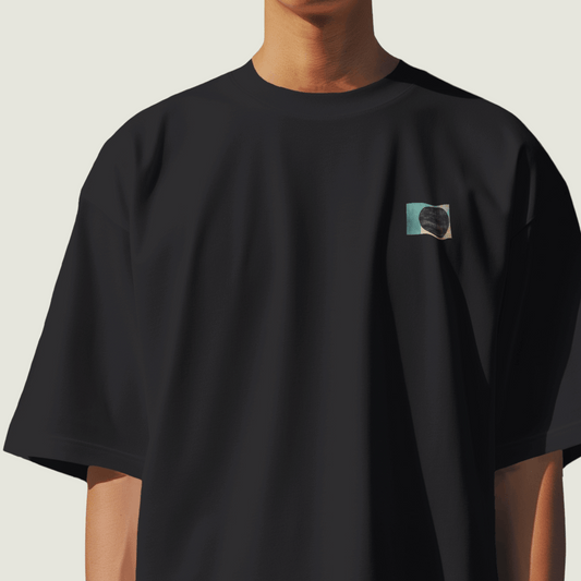 FRAGMENT Black Oversized Abstract Patterns Tee