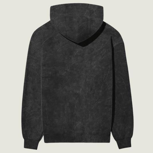 FRAGMENT Acid Wash Black Cotton Hoodie