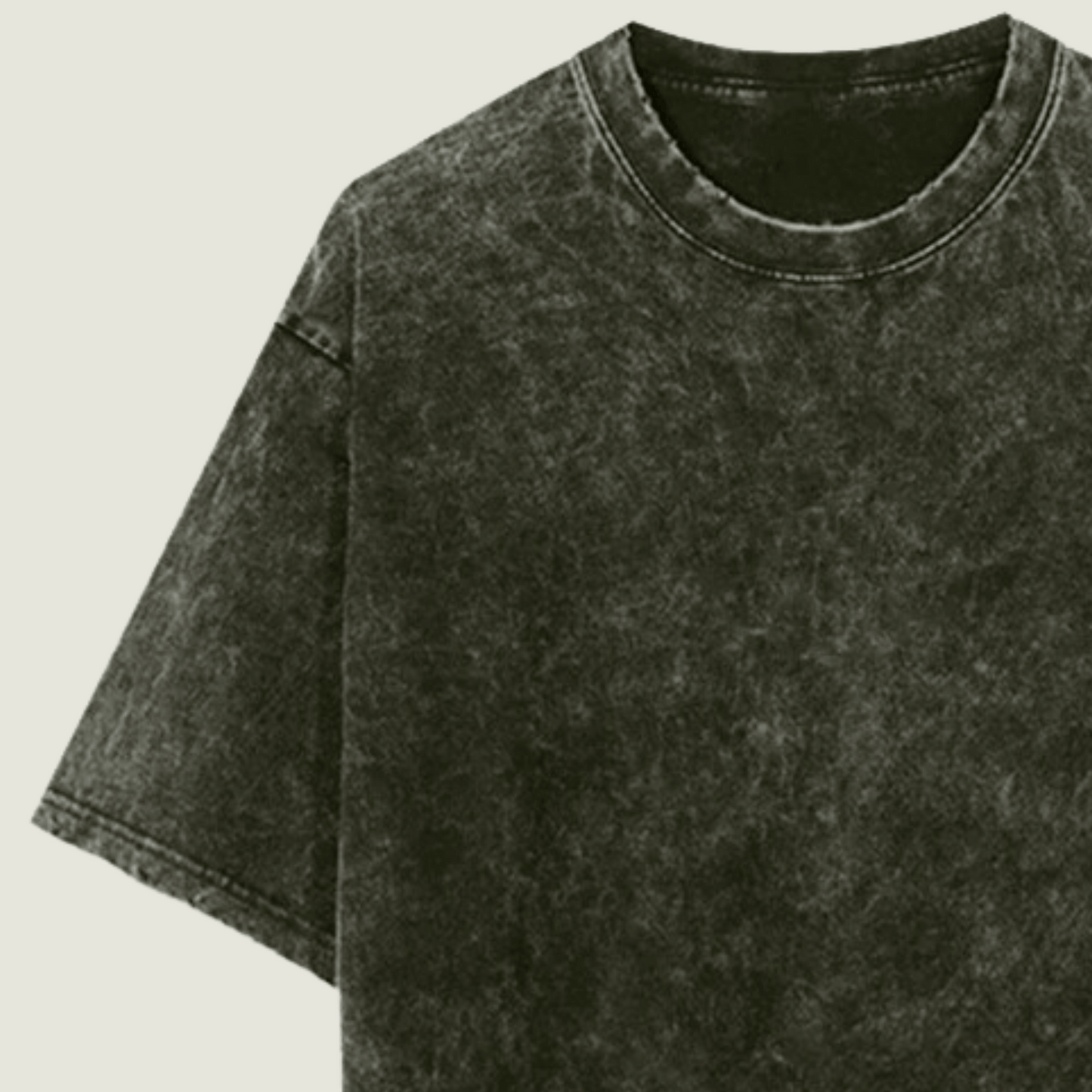 FRAGMENT Oversized Acid Wash Olive Green Cotton Tee