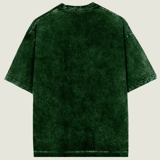 FRAGMENT Oversized Acid Wash Bottle Green Cotton Tee