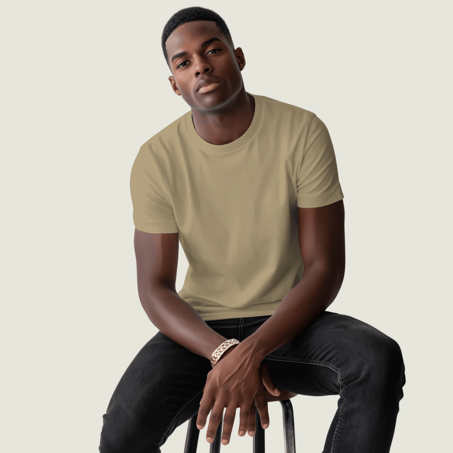 Beige Supima Cotton Tee