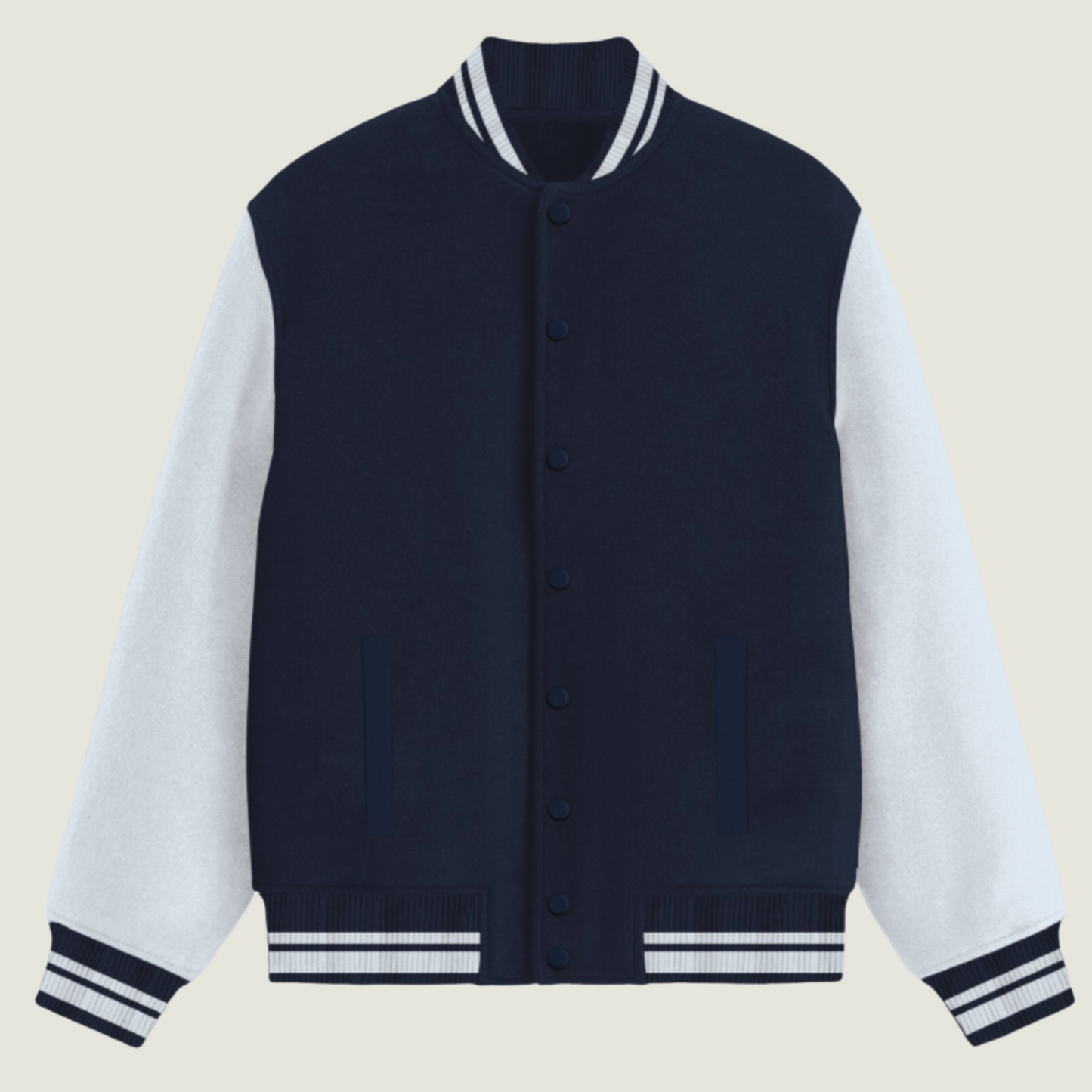 FRAGMENT Classic Blue Cotton Varsity Jacket