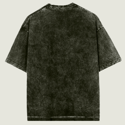 FRAGMENT Oversized Acid Wash Olive Green Cotton Tee