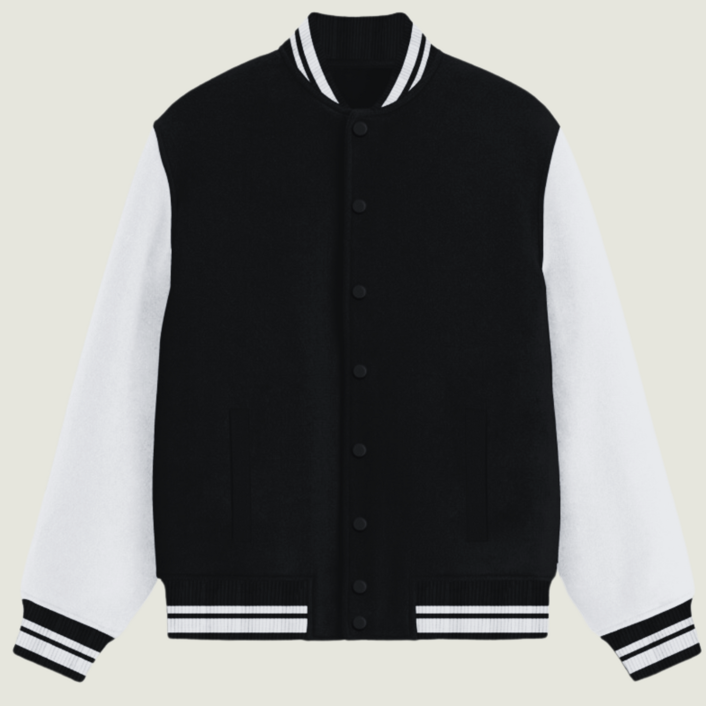FRAGMENT Classic Black Cotton Varsity Jacket