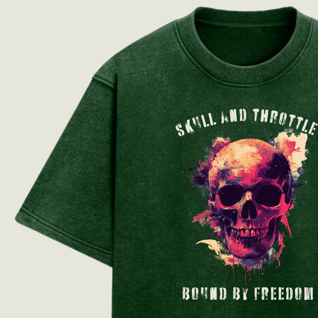 FRAGMENT Oversized Rider’s Code Bottle Green Cotton Tee