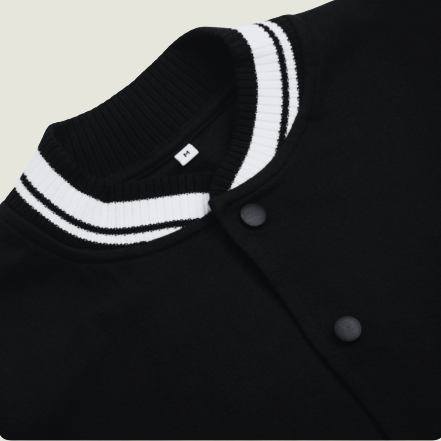 FRAGMENT Classic Black Cotton Varsity Jacket