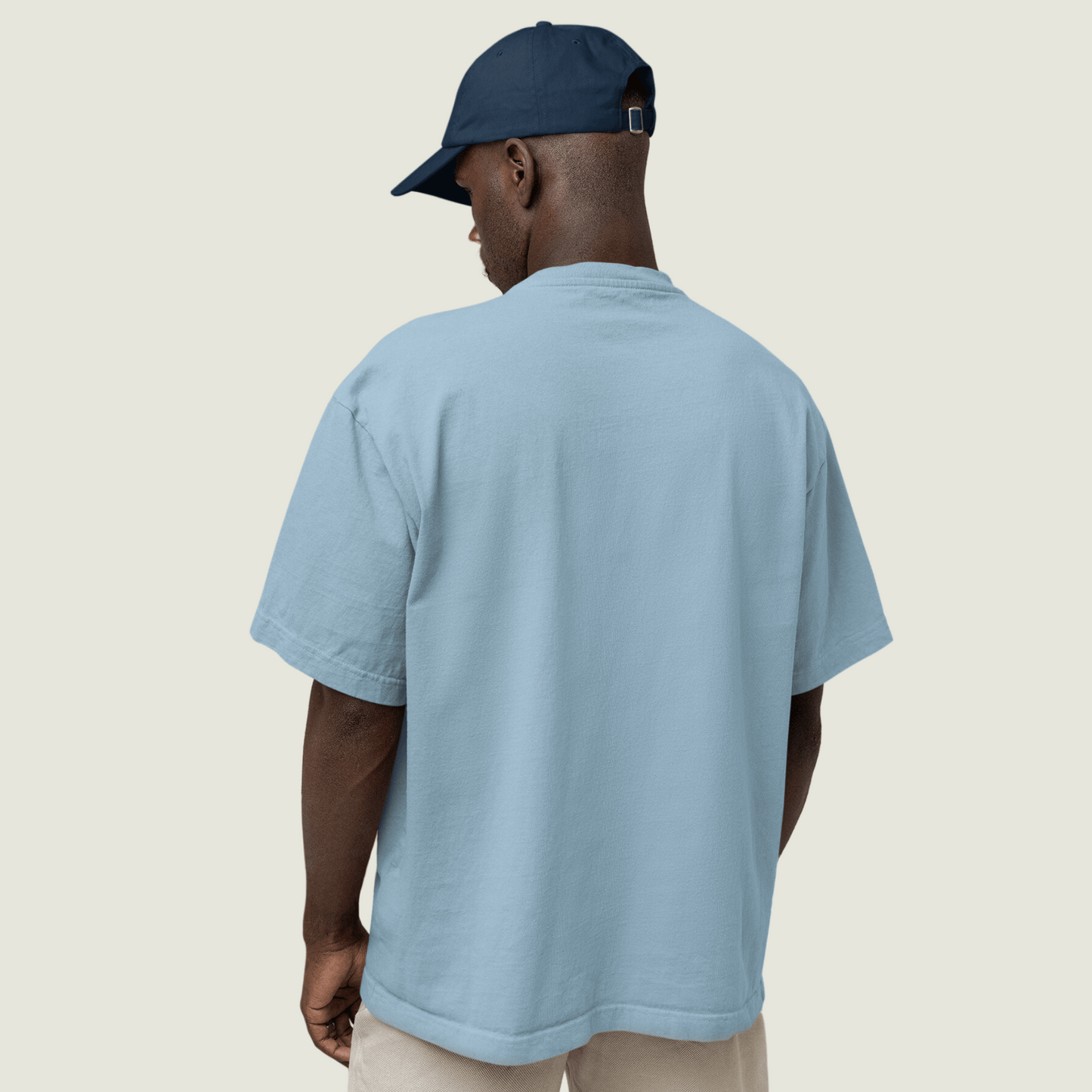 FRAGMENT Oversized Solid Serene Blue Terry Cotton Tee