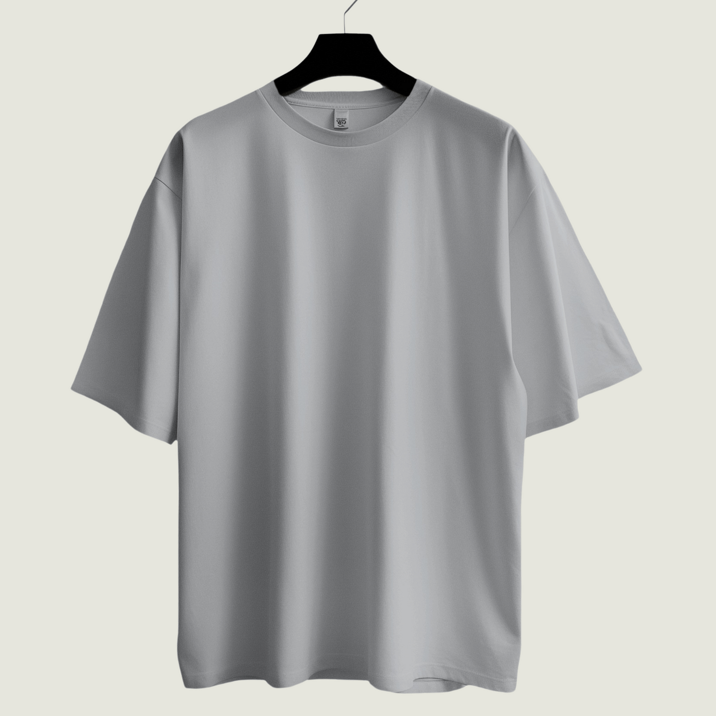 FRAGMENT Oversized Solid Grey Cotton Tee