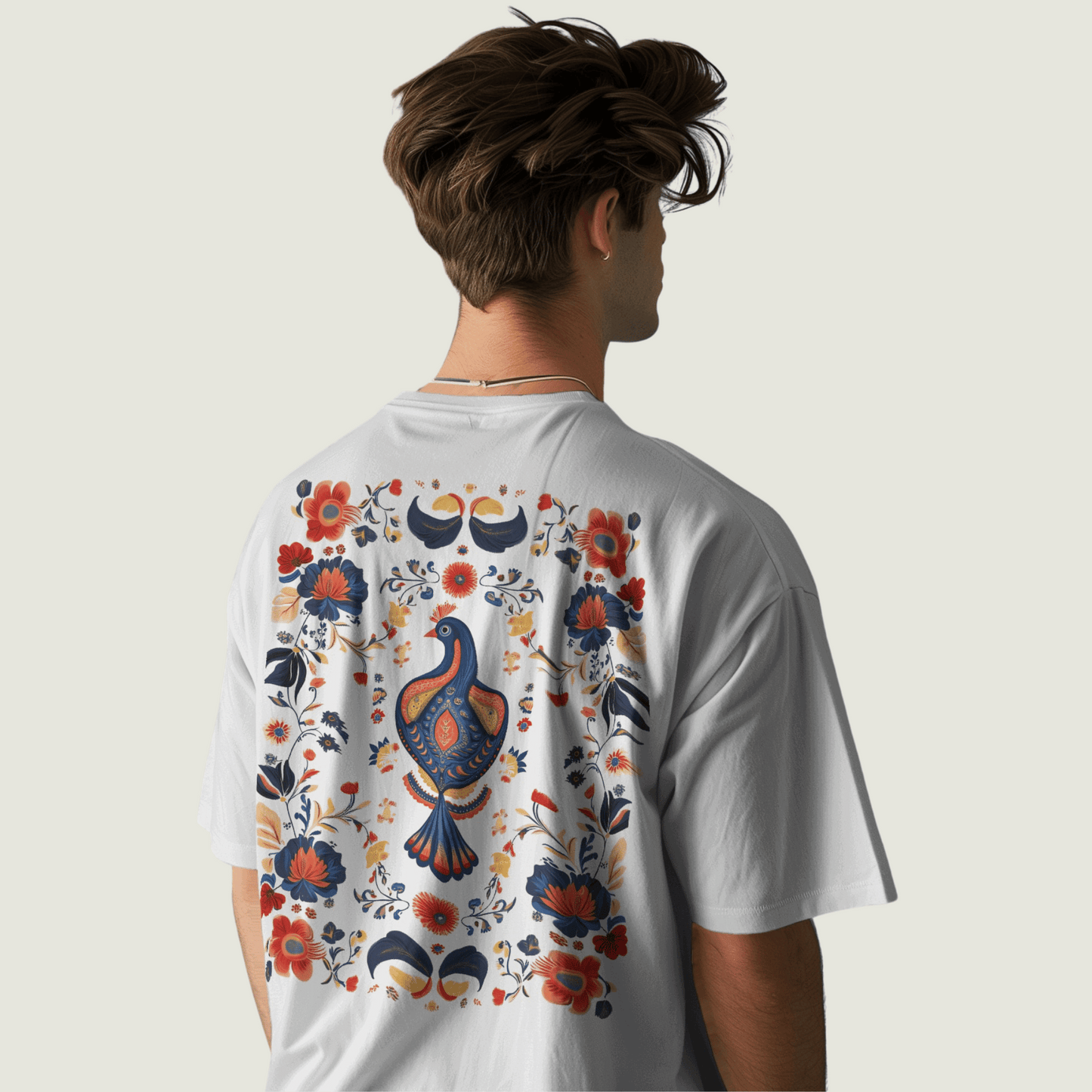 FRAGMENT White Oversized Cultural Motifs Tee