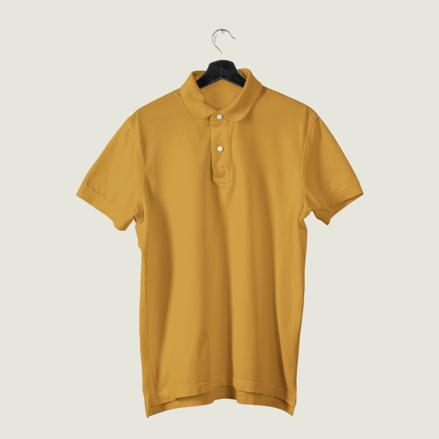 FRAGMENT Classic Amber Yellow Cotton Polo Shirt