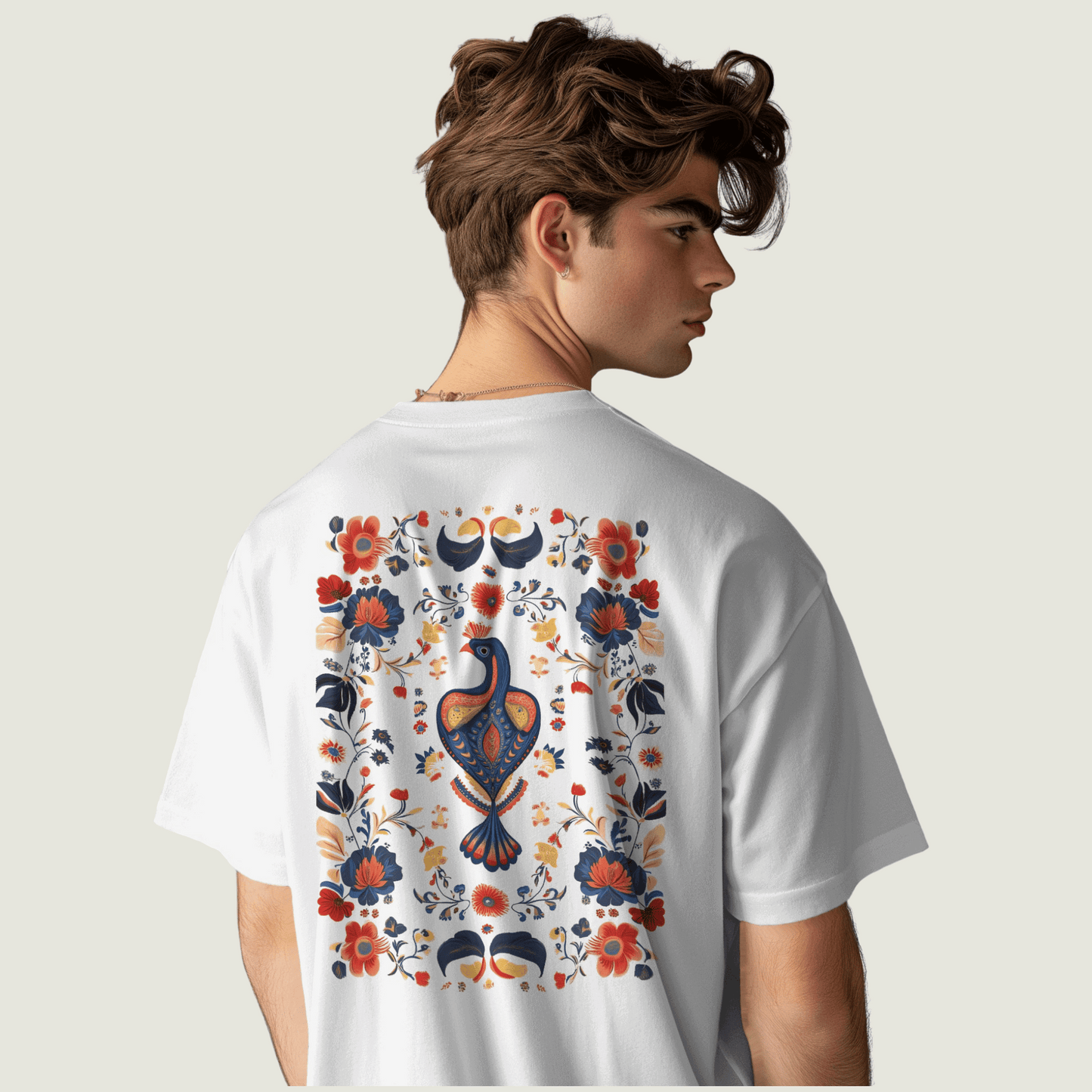 FRAGMENT White Oversized Cultural Motifs Tee