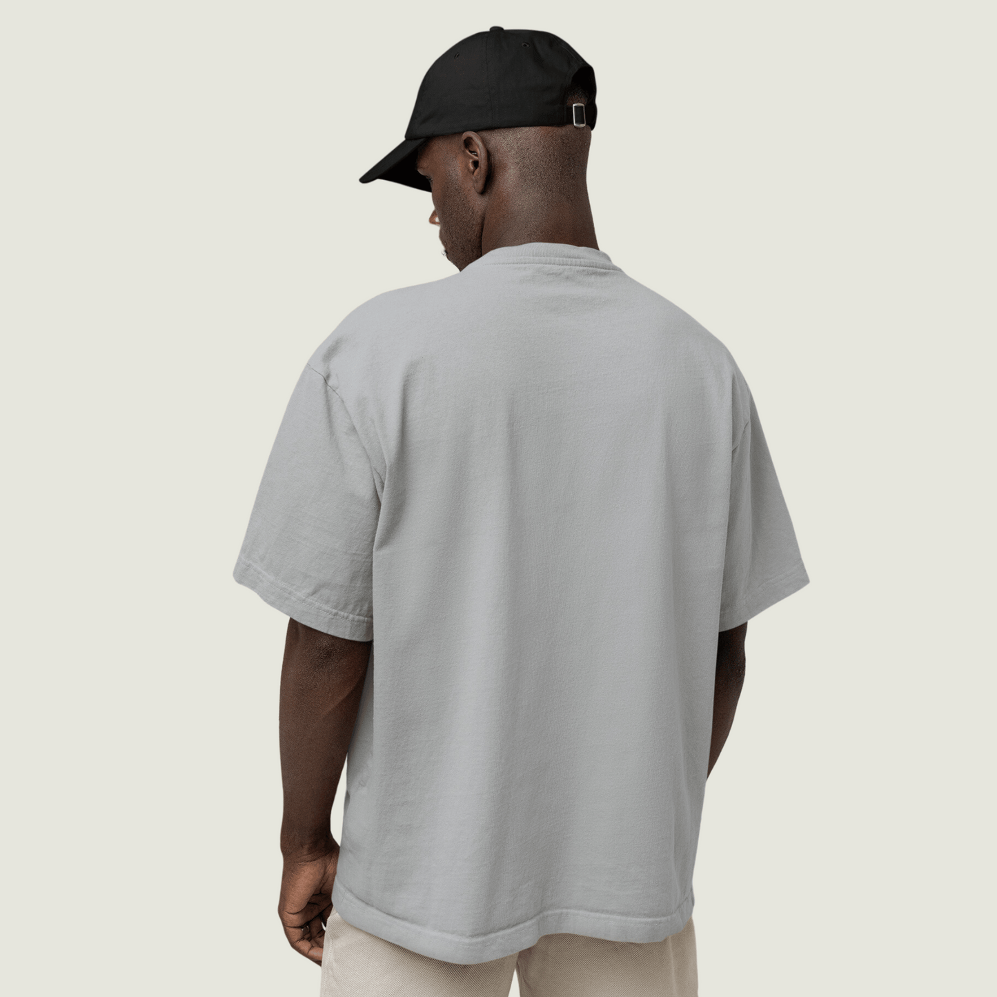 FRAGMENT Oversized Solid Grey Cotton Tee